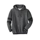 Men's Big & Tall KingSize Coaches Collection Colorblocked Pullover Hoodie by KingSize in Heather Slate Marl (Size L)