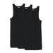 Men's Big & Tall Ribbed Cotton Tank Undershirt 3-Pack by KingSize in Black (Size 8XL)