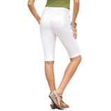 Plus Size Women's Invisible Stretch® Contour Bermuda Short by Denim 24/7 by Roamans in White Denim (Size 12 W)