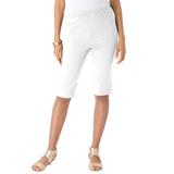 Plus Size Women's Comfort Stretch Bermuda Jean Short by Denim 24/7 in White Denim (Size 28 W)