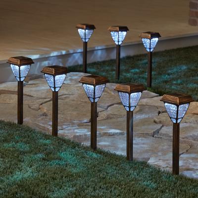 Bronze Solar Lights, Set of 8 by BrylaneHome in Br...