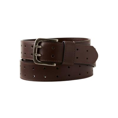 Men's Big & Tall Double Prong Belt by KingSize in Brown (Size 64/66)