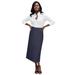 Plus Size Women's True Fit Stretch Denim Midi Skirt by Jessica London in Indigo (Size 12 W)