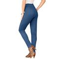 Plus Size Women's Skinny-Leg Comfort Stretch Jean by Denim 24/7 in Medium Stonewash Sanded (Size 30 T) Elastic Waist Jegging