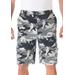 Men's Big & Tall 10" Side Elastic Canyon Cargo Shorts by KingSize in Steel Camo (Size 38)