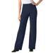 Plus Size Women's Wide Leg Ponte Knit Pant by Woman Within in Navy (Size 24 W)