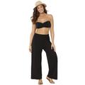 Plus Size Women's Dena Beach Pant Cover Up by Swimsuits For All in Black (Size 14/16)