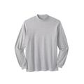 Men's Big & Tall Mock Turtleneck Long-Sleeve Cotton Tee by KingSize in Heather Grey (Size 8XL)