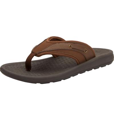 Wide Width Men's Island Flip Flops by KS Island in Brown (Size 12 W)