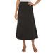 Plus Size Women's Stretch Denim Jegging Skirt by Jessica London in Black (Size 26) Flared Stretch Denim w/ Vertical Seams