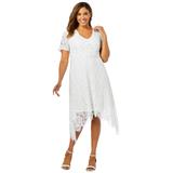 Plus Size Women's Lace Handkerchief Dress by Jessica London in White (Size 12 W)