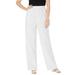 Plus Size Women's Lightweight Linen-Blend Straight-Leg Pants by Jessica London in White (Size 20 W)