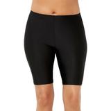 Plus Size Women's Chlorine Resistant Long Bike Short Swim Bottom by Swimsuits For All in Black (Size 24)