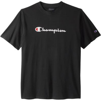 Men's Big & Tall Champion® Script Tee by Champion in Black (Size XLT)