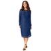 Plus Size Women's Stretch Lace Shift Dress by Jessica London in Evening Blue (Size 30)