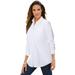 Plus Size Women's Long-Sleeve Kate Big Shirt by Roaman's in White (Size 40 W) Button Down Shirt Blouse