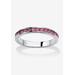 Women's Sterling Silver Simulated Birthstone Stackable Eternity Ring by PalmBeach Jewelry in June (Size 7)