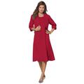 Plus Size Women's Fit-And-Flare Jacket Dress by Roaman's in Classic Red (Size 18 W) Suit