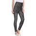 Plus Size Women's Ankle-Length Essential Stretch Legging by Roaman's in Black Graphic Texture (Size L) Activewear Workout Yoga Pants