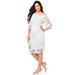 Plus Size Women's Off-The-Shoulder Lace Dress by Roaman's in White (Size 22 W)
