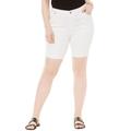 Plus Size Women's Invisible Stretch® Contour Cuffed Short by Denim 24/7 in White Denim (Size 30 W)