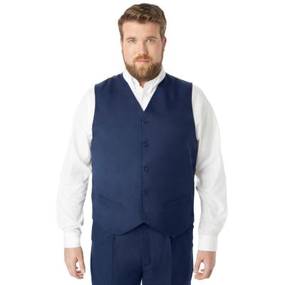 Men's Big & Tall KS Signature Easy Movement® 5-Button Suit Vest by KS Signature in Navy (Size 56)