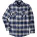 Men's Big & Tall Plaid Flannel Shirt by KingSize in Navy Plaid (Size 5XL)