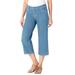 Plus Size Women's Capri Stretch Jean by Woman Within in Light Wash Sanded (Size 22 W)