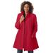 Plus Size Women's Fleece Swing Funnel-Neck Coat by Woman Within in Classic Red (Size 5X)