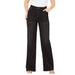 Plus Size Women's Invisible Stretch® Contour Wide-Leg Jean by Denim 24/7 in Black Denim (Size 18 W) Soft Comfortable