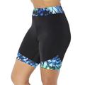 Plus Size Women's Chlorine Resistant Printed Swim Bike Short by Swimsuits For All in Green Palm (Size 22)