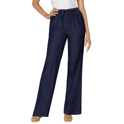 Plus Size Women's Drawstring Wide-Leg Denim Pant by Woman Within in Indigo (Size 28 W) Pants