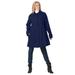 Plus Size Women's Wool-Blend Classic A-Line Coat by Woman Within in Navy (Size 34 W)