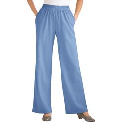 Plus Size Women's 7-Day Knit Wide-Leg Pant by Woman Within in French Blue (Size 5X)