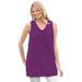 Plus Size Women's Perfect Sleeveless Shirred V-Neck Tunic by Woman Within in Plum Purple (Size 6X)