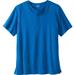 Men's Big & Tall Shrink-Less™ Lightweight Henley Longer Length T-Shirt by KingSize in Royal Blue (Size XL) Henley Shirt