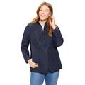 Plus Size Women's Zip-Front Quilted Jacket by Woman Within in Navy (Size L)