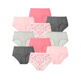 Plus Size Women's Cotton Brief 10-Pack by Comfort Choice in Rose Hearts Pack (Size 12) Underwear