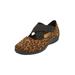 Extra Wide Width Women's The Stacia Mary Jane Flat by Comfortview in Animal (Size 8 1/2 WW)