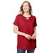 Plus Size Women's Perfect Short-Sleeve Keyhole Tee by Woman Within in Classic Red (Size 38/40) Shirt