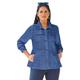 Plus Size Women's Peplum Denim Jacket by Jessica London in Medium Stonewash (Size 22 W) Feminine Jean Jacket
