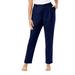 Plus Size Women's Linen Pleat-Front Pant by Jessica London in Navy (Size 22 W)