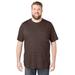 Men's Big & Tall Heavyweight Jersey Crewneck T-Shirt by Boulder Creek in Dark Brown (Size 2XL)