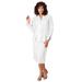 Plus Size Women's Two-Piece Skirt Suit with Shawl-Collar Jacket by Roaman's in White (Size 30 W)