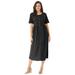 Plus Size Women's Button-Front Essential Dress by Woman Within in Black Polka Dot (Size 3X)