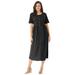 Plus Size Women's Button-Front Essential Dress by Woman Within in Black Polka Dot (Size M)