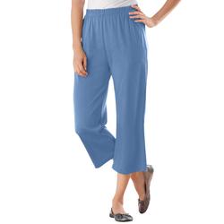 Plus Size Women's 7-Day Knit Capri by Woman Within in French Blue (Size 4X) Pants