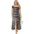 Plus Size Women's Harper Tie Dye Cover Up Maxi Dress by Swimsuits For All in Black White Tie Dye (Size 6/8)