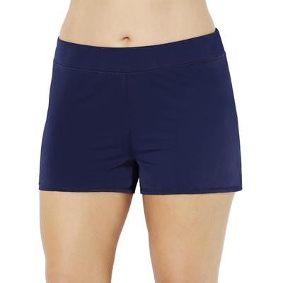 Plus Size Women's Chlorine Resistant Banded Swim Short by Swimsuits For All in Navy (Size 16)