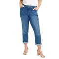 Plus Size Women's Invisible Stretch® Contour Boyfriend Jean by Denim 24/7 in Medium Wash (Size 14 W)